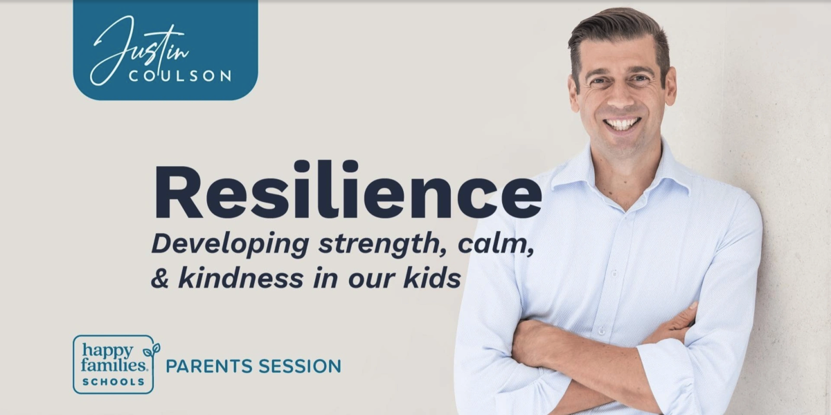 Banner for Resilience workshop with Justin Coulson